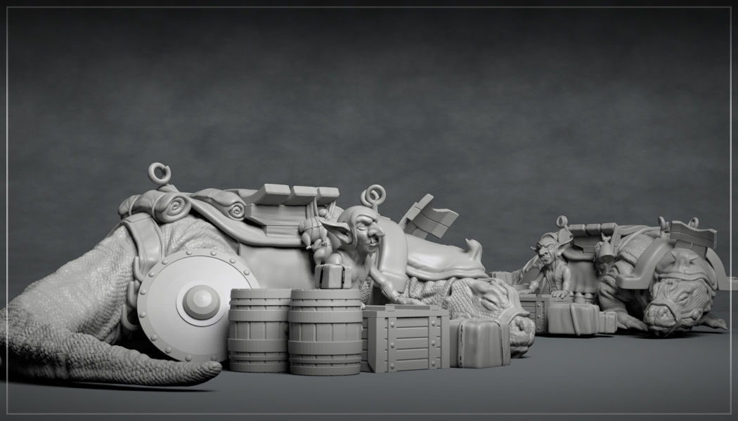 Goblin Merchant - 3D Printable character - 2 Poses 3D print model_2