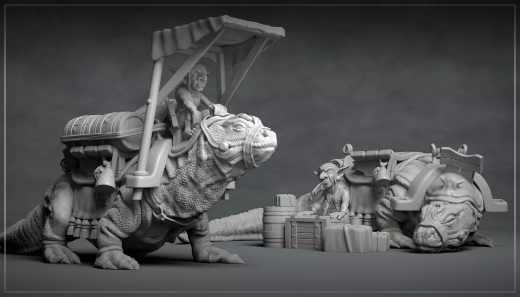 Goblin Merchant - 3D Printable character - 2 Poses 3D print model_0