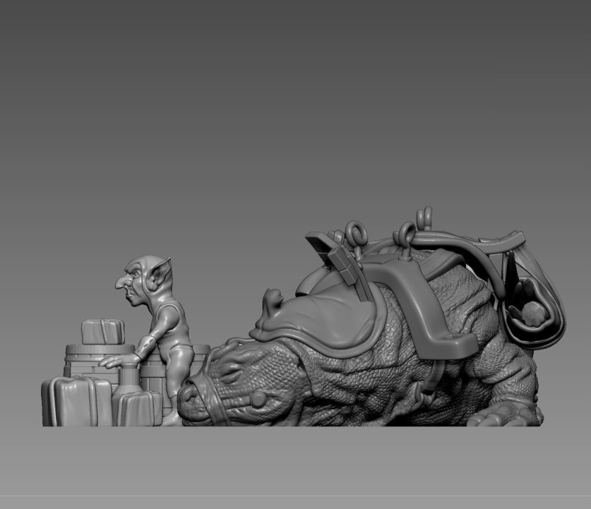 Goblin Merchant - 3D Printable character - 2 Poses 3D print model_7