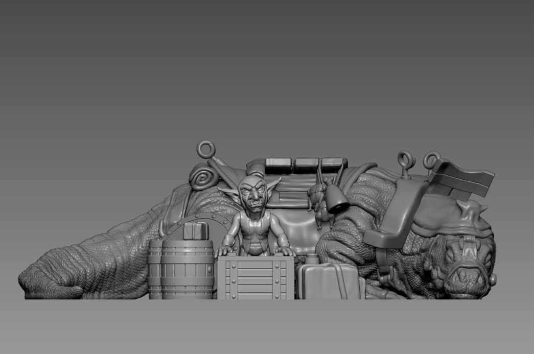 Goblin Merchant - 3D Printable character - 2 Poses 3D print model_6