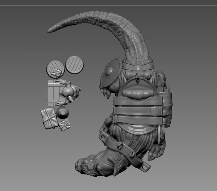 Goblin Merchant - 3D Printable character - 2 Poses 3D print model_8