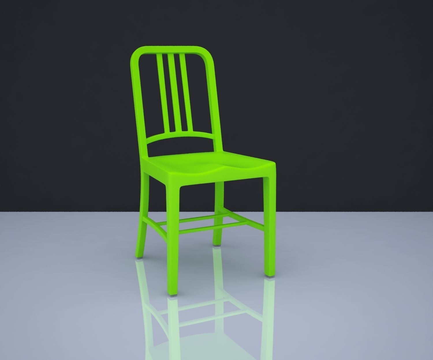 CHAIR 6 with wooden legs 3D model_5