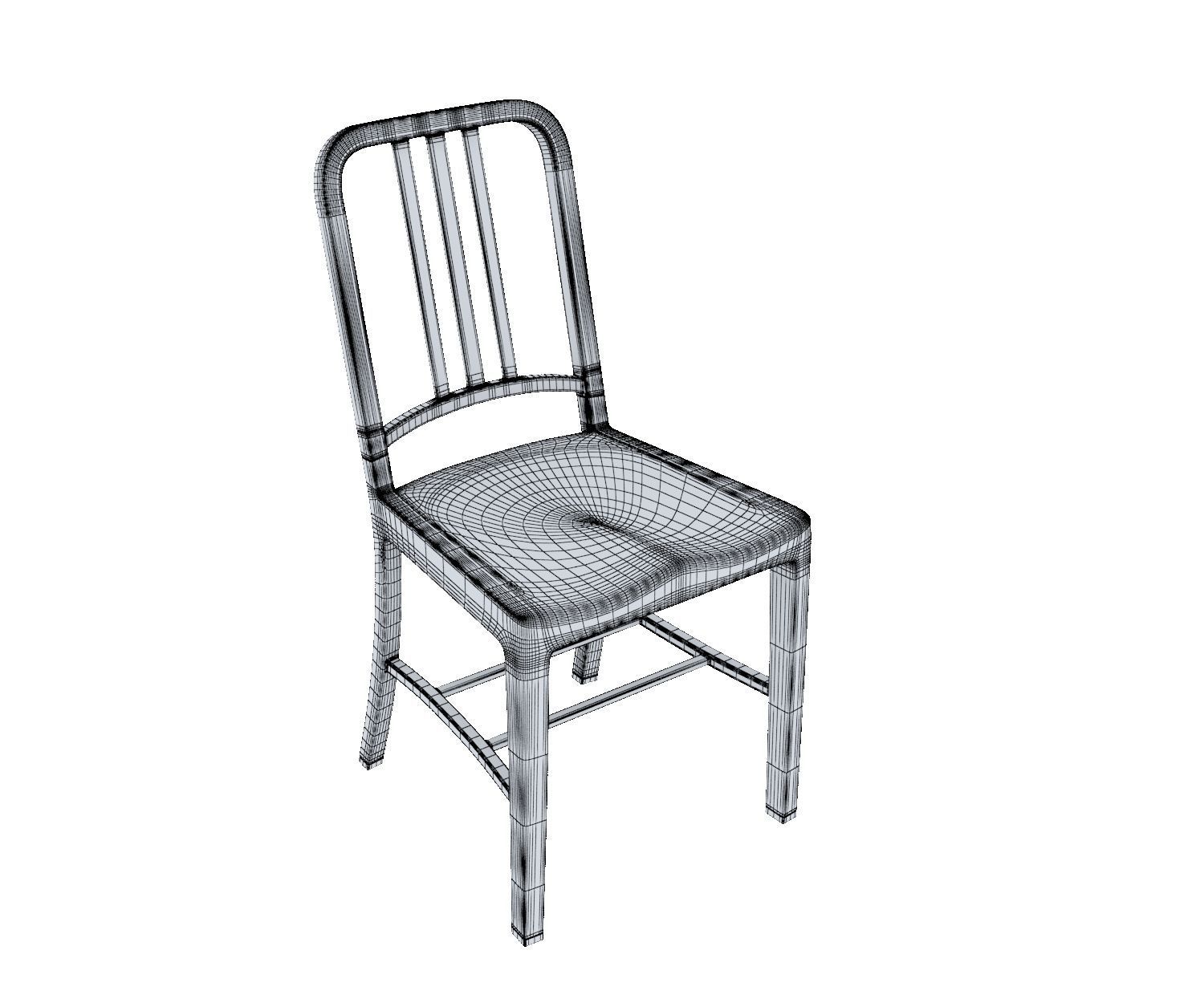 CHAIR 6 with wooden legs 3D model_12