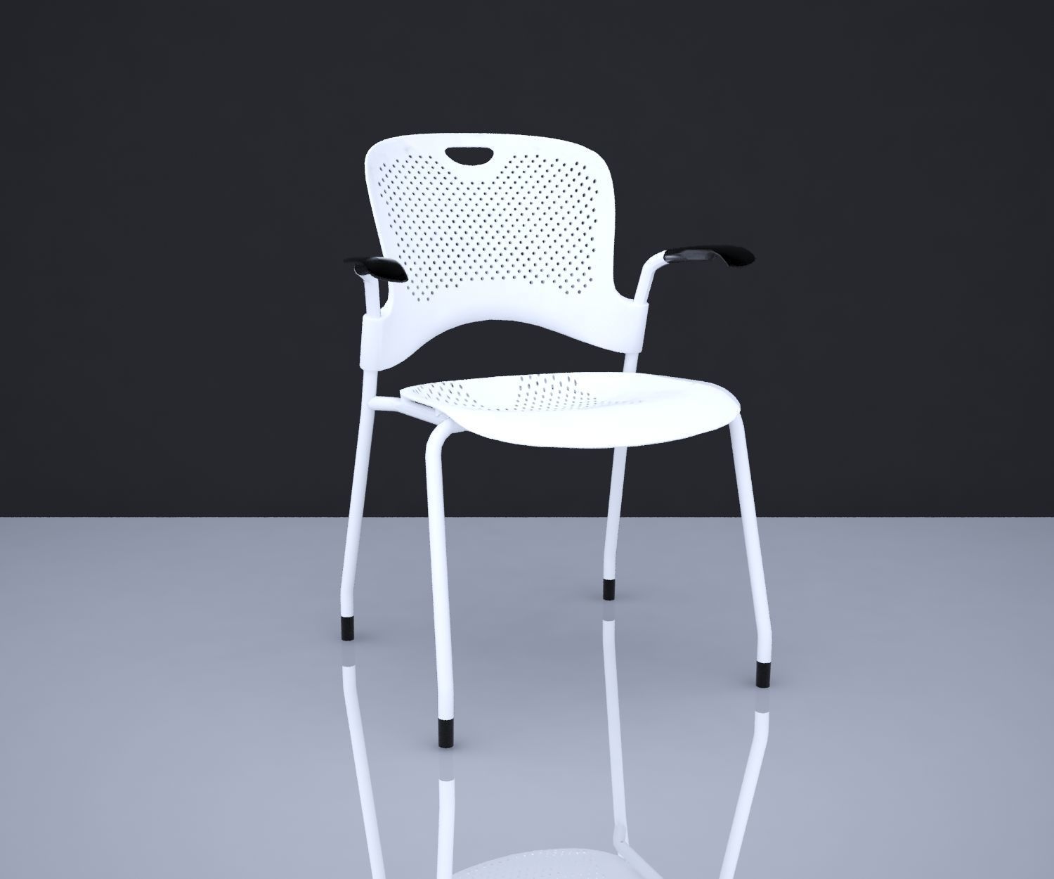 CHAIR 6 with wooden legs 3D model_7