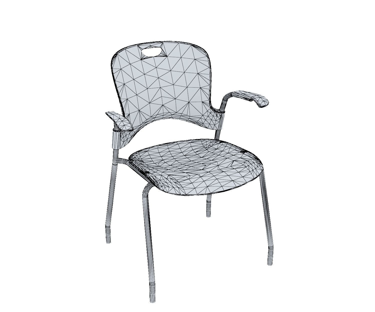 CHAIR 6 with wooden legs 3D model_14