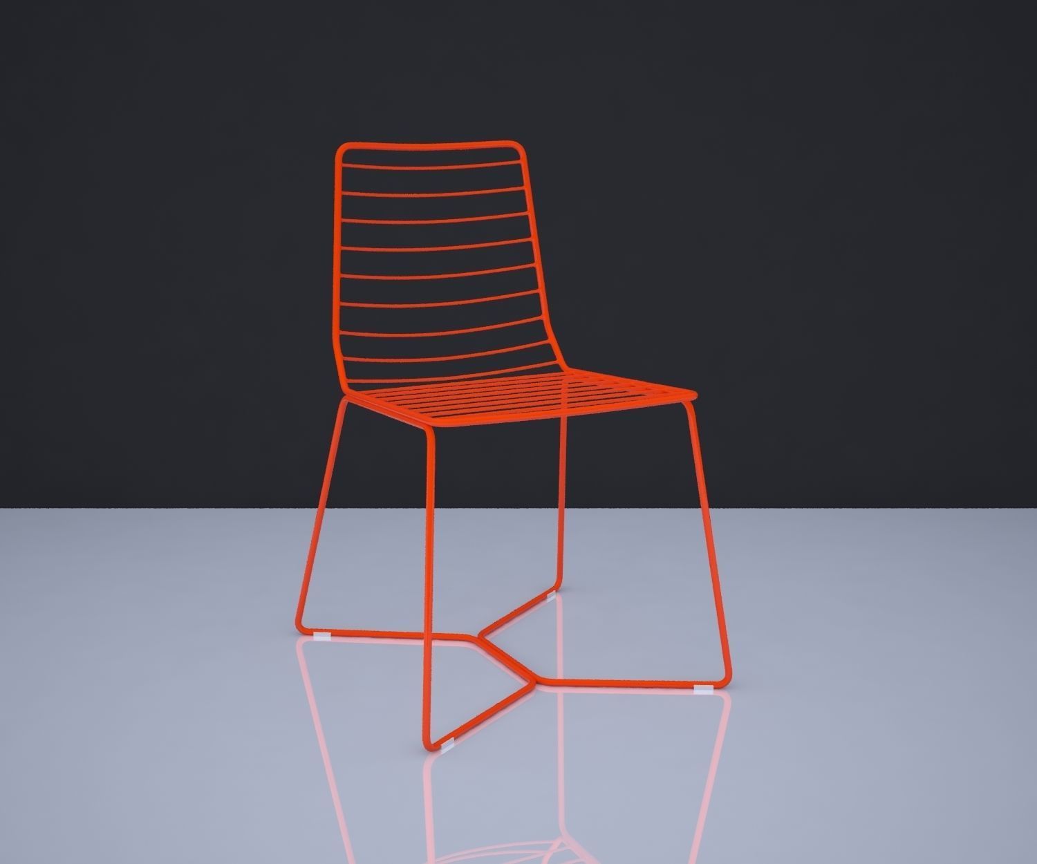 CHAIR 6 with wooden legs 3D model_1