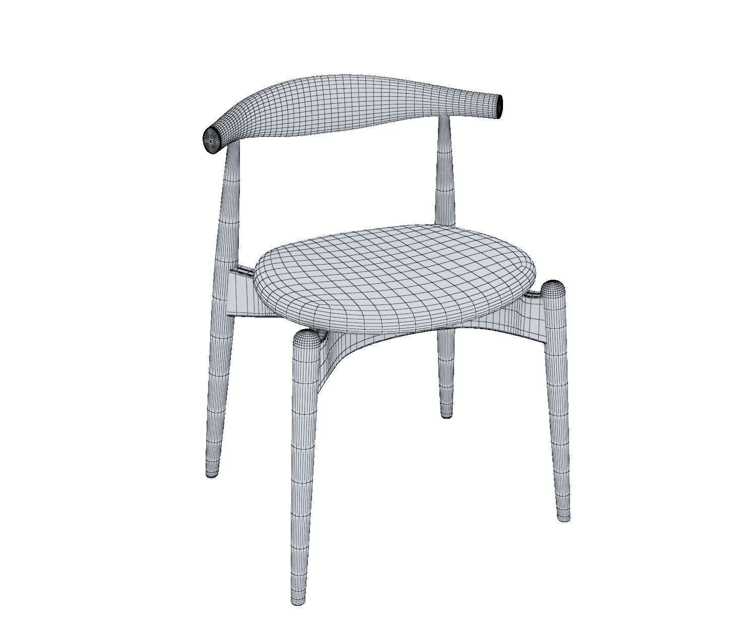 CHAIR 6 with wooden legs 3D model_13