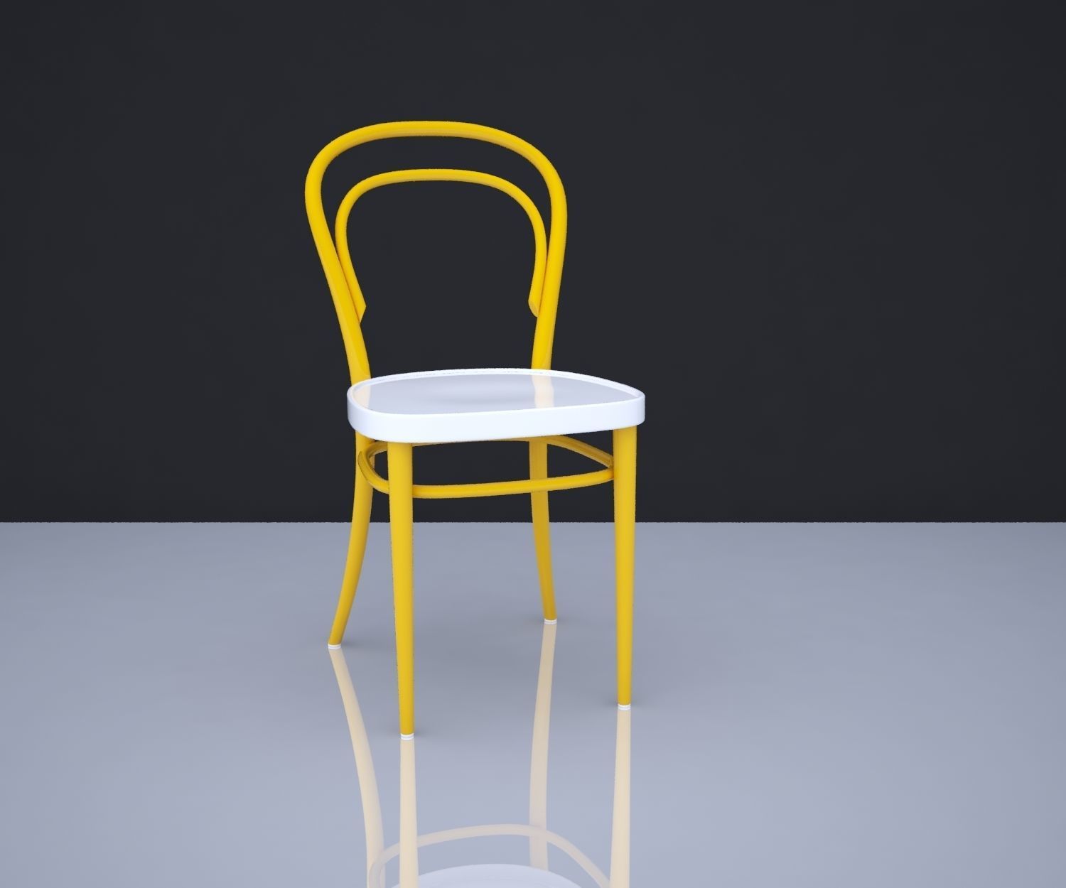 CHAIR 6 with wooden legs 3D model_4