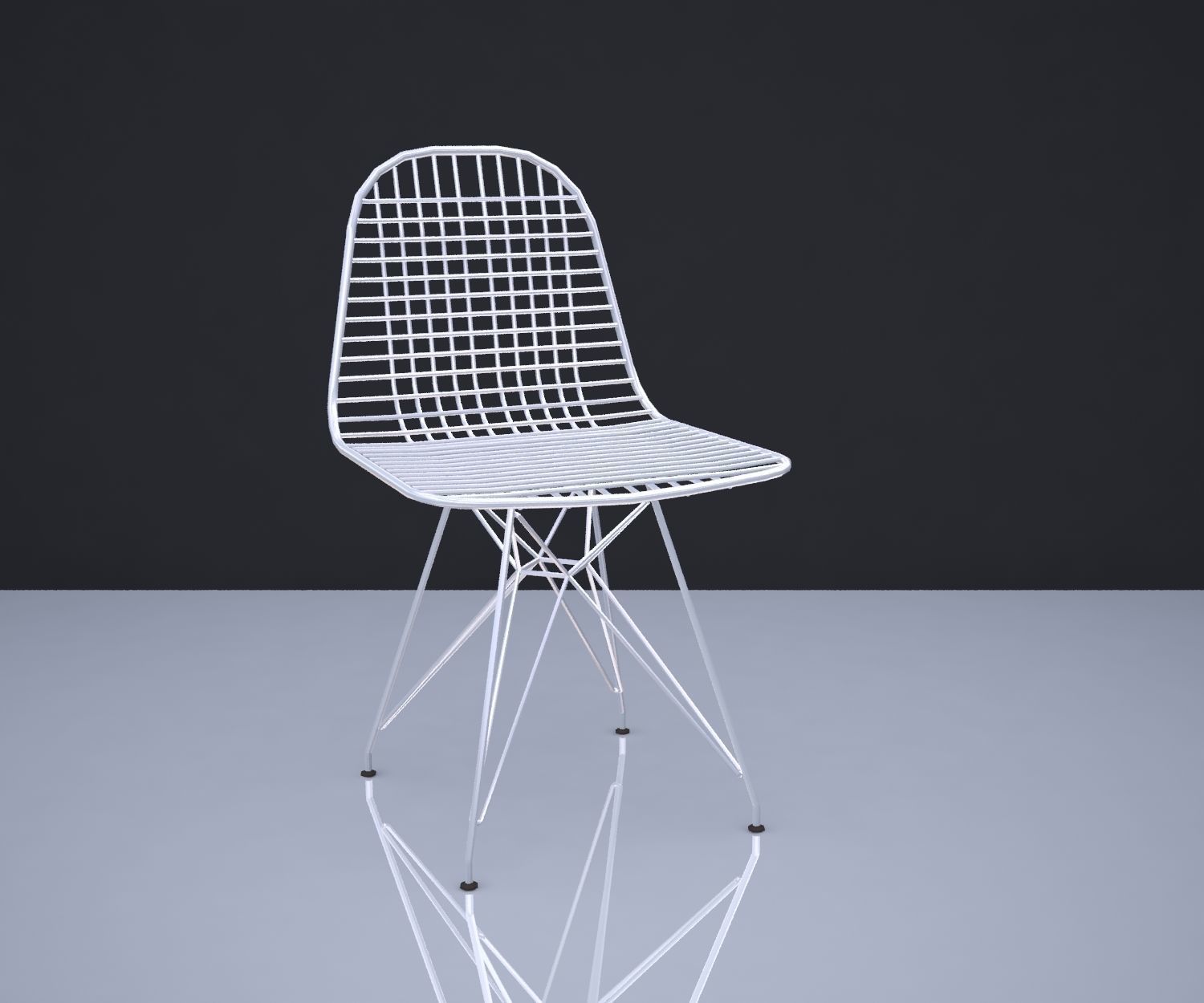 CHAIR 6 with wooden legs 3D model_2
