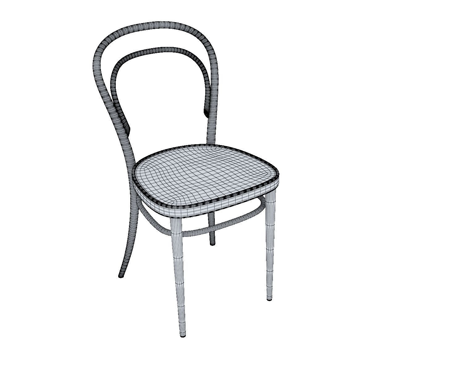 CHAIR 6 with wooden legs 3D model_11