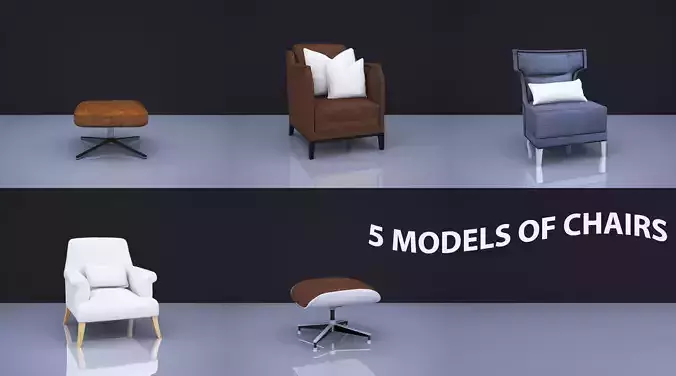 CHAIR 9 leather ottoman in style of person