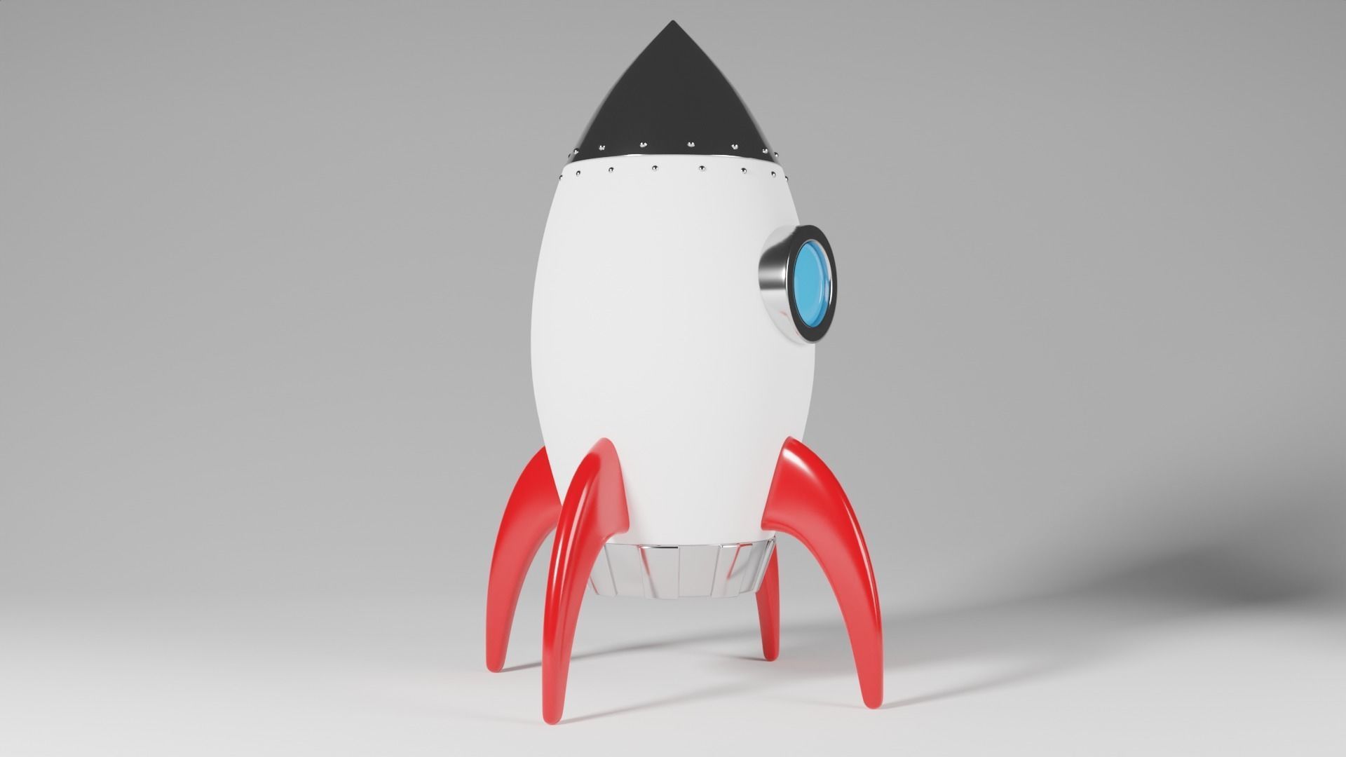 Cartoon Spaceship 3D model_1