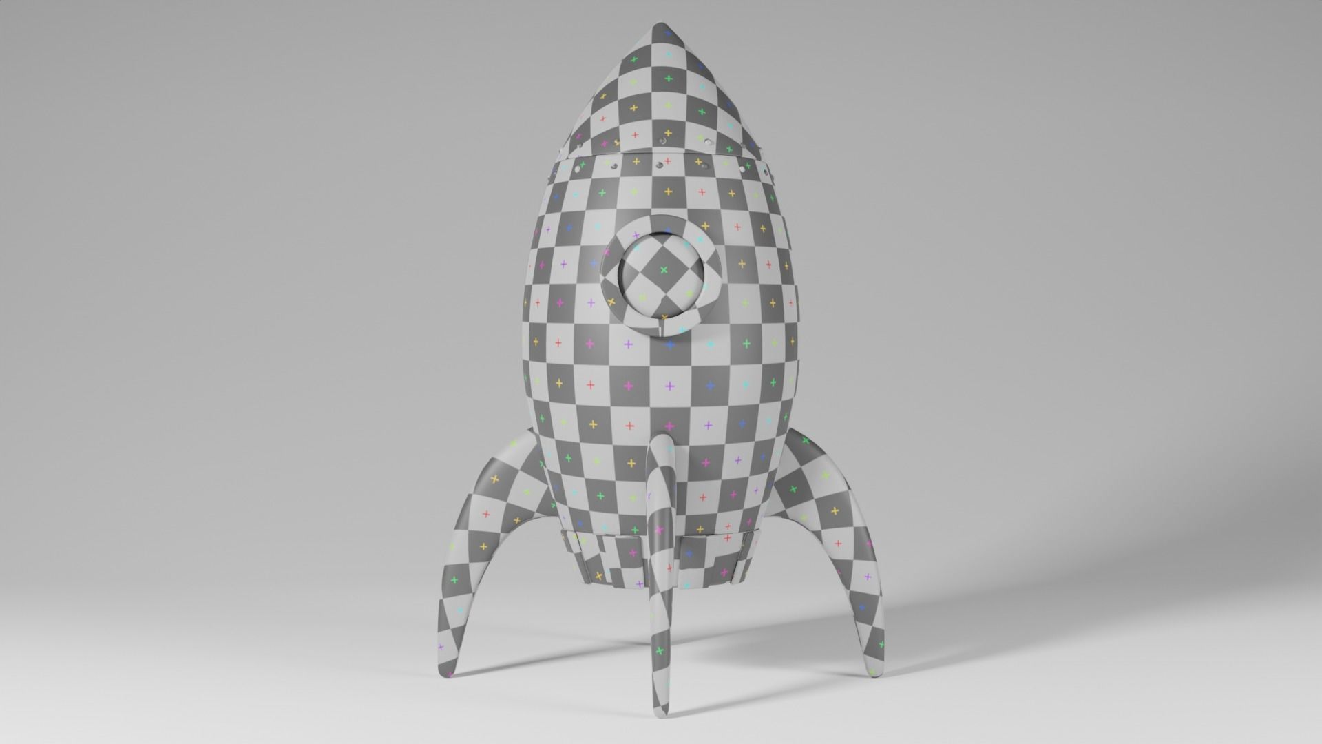 Cartoon Spaceship 3D model_4