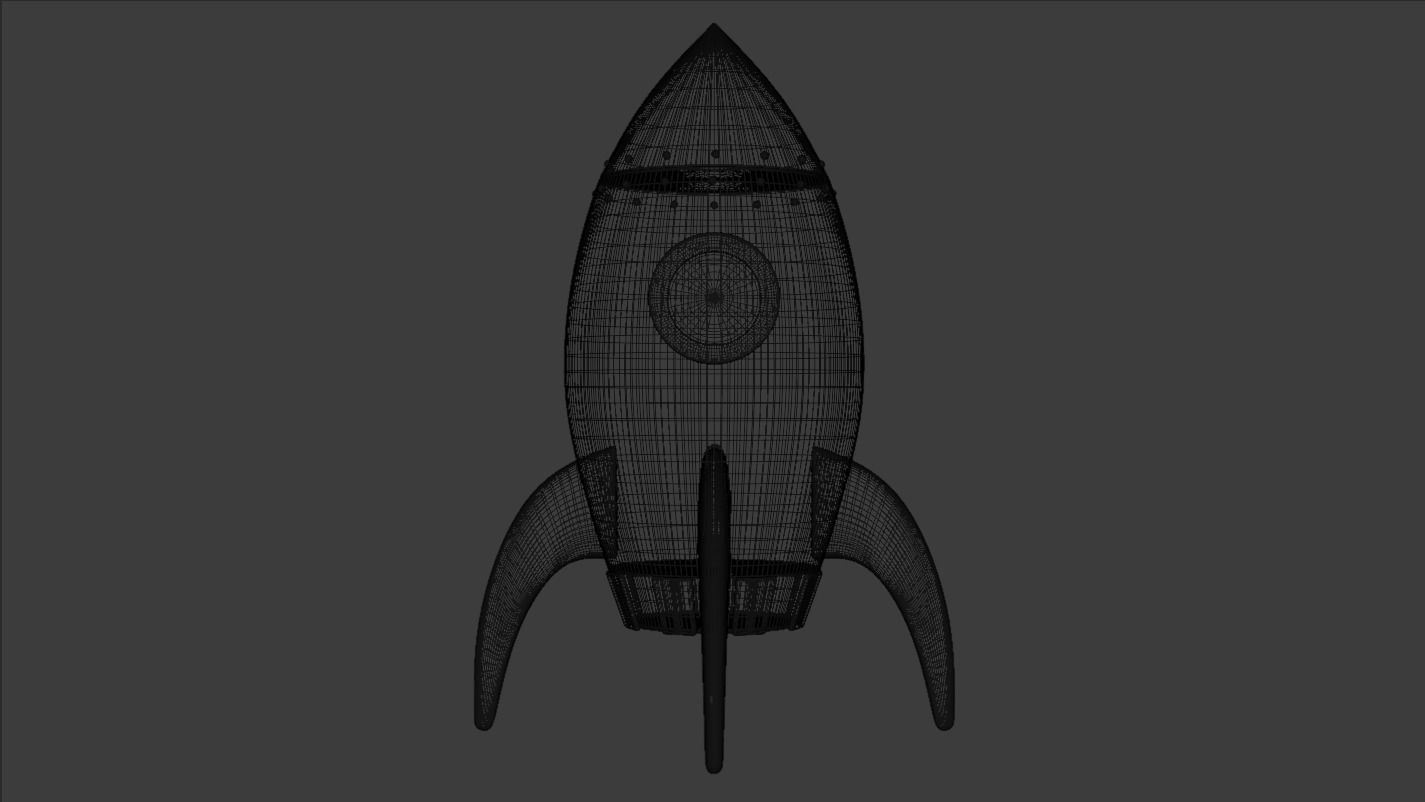 Cartoon Spaceship 3D model_6