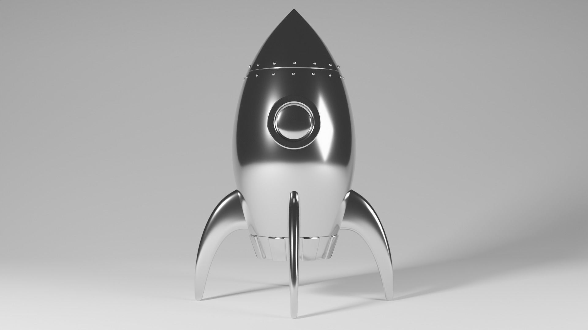 Cartoon Spaceship 3D model_2