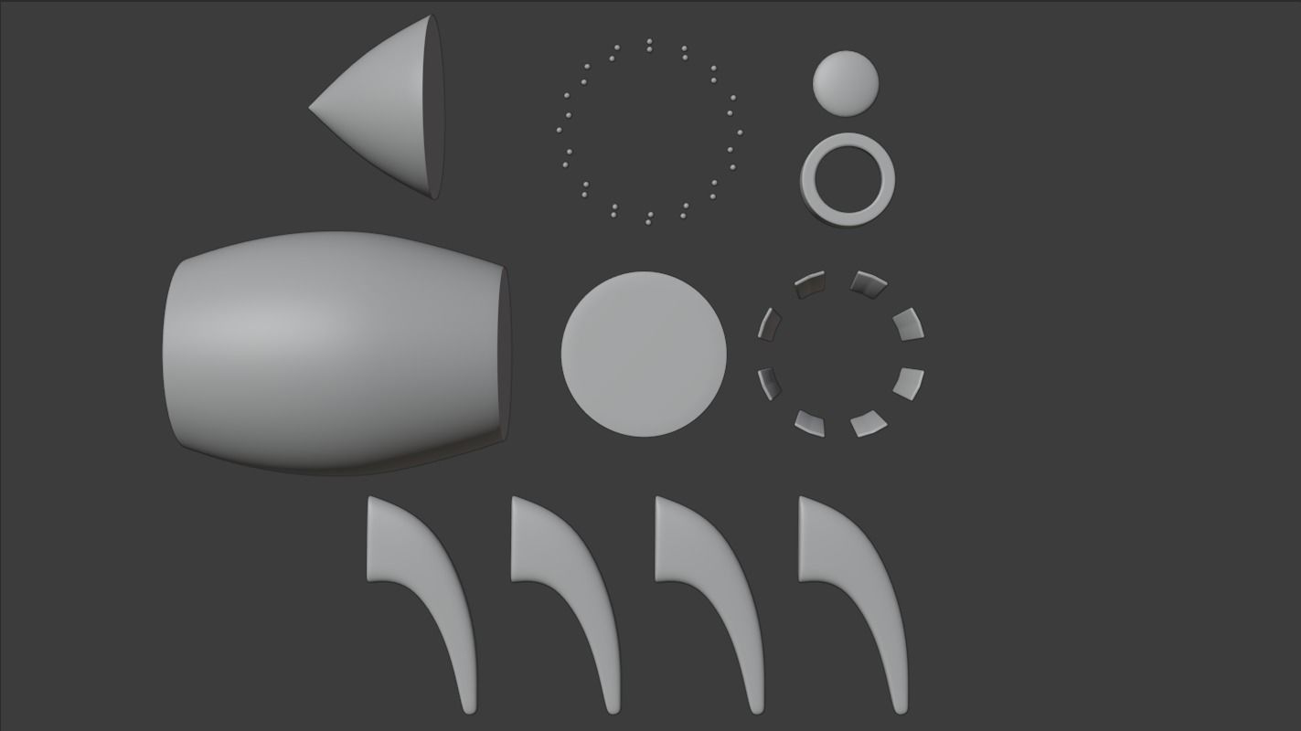 Cartoon Spaceship 3D model_7