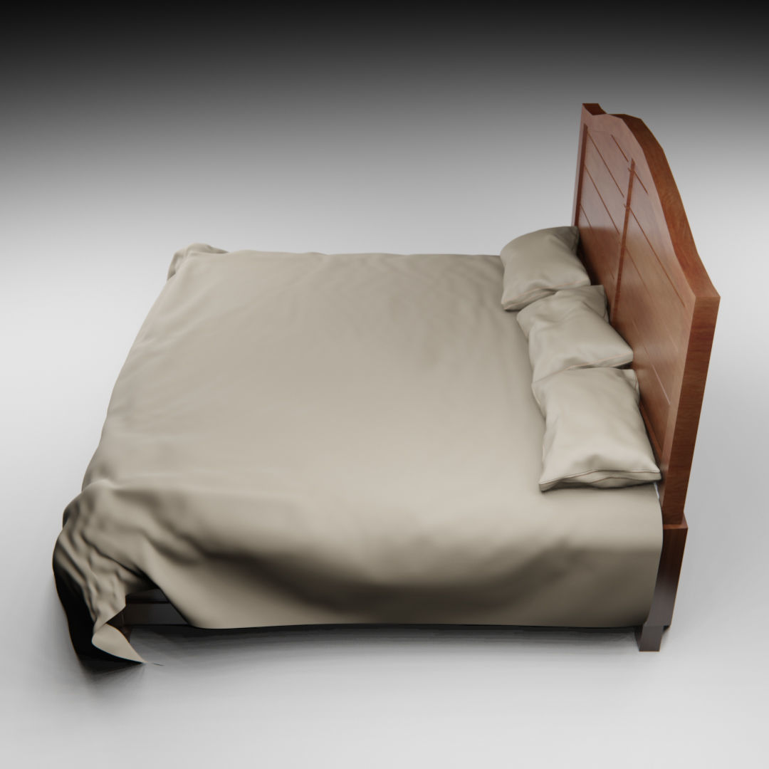 Old Timey Bed Free 3D model_2