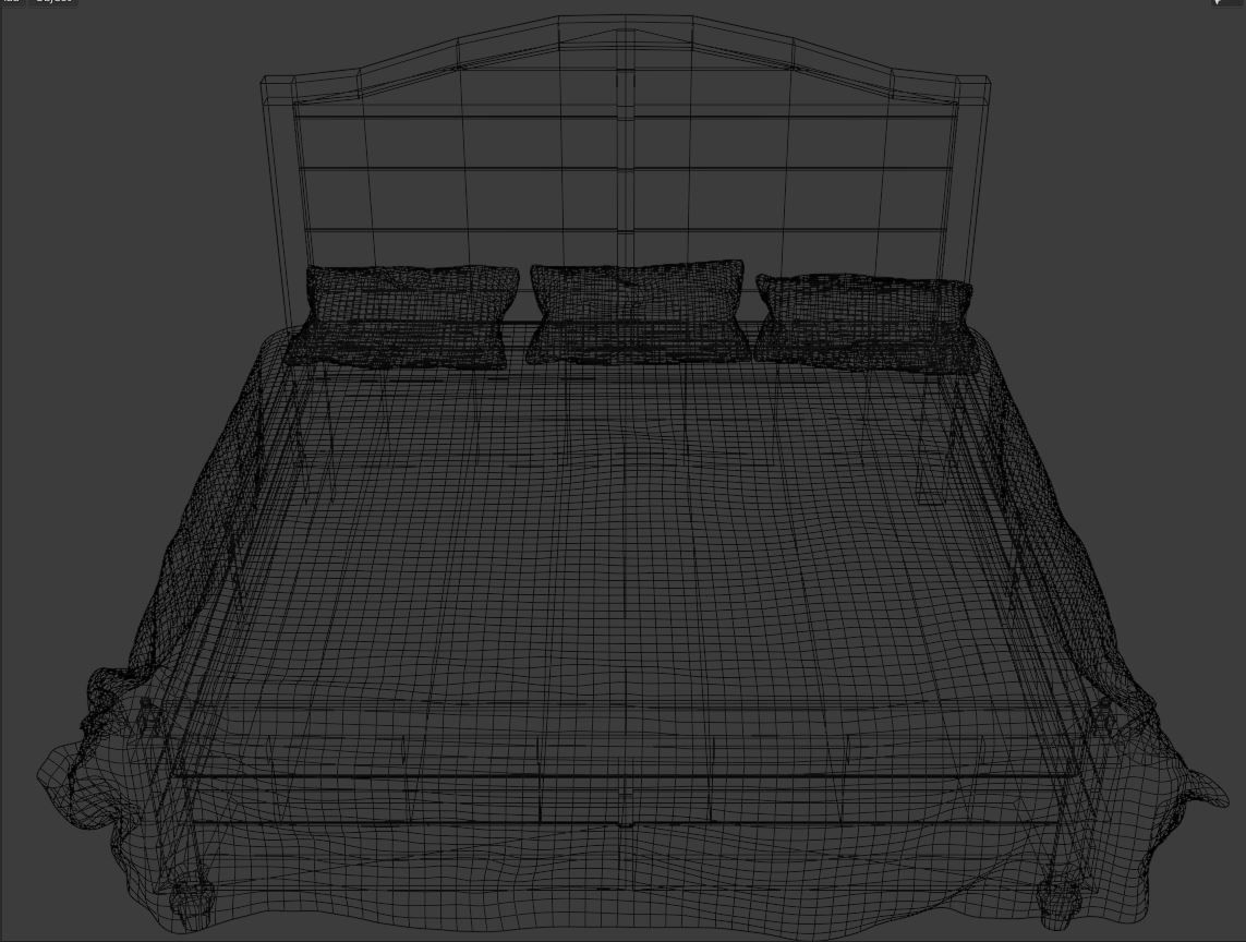 Old Timey Bed Free 3D model_7