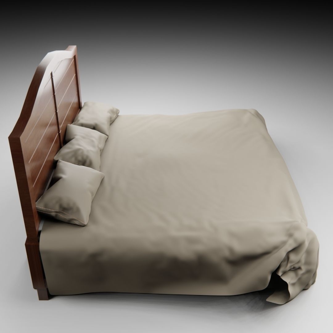 Old Timey Bed Free 3D model_5