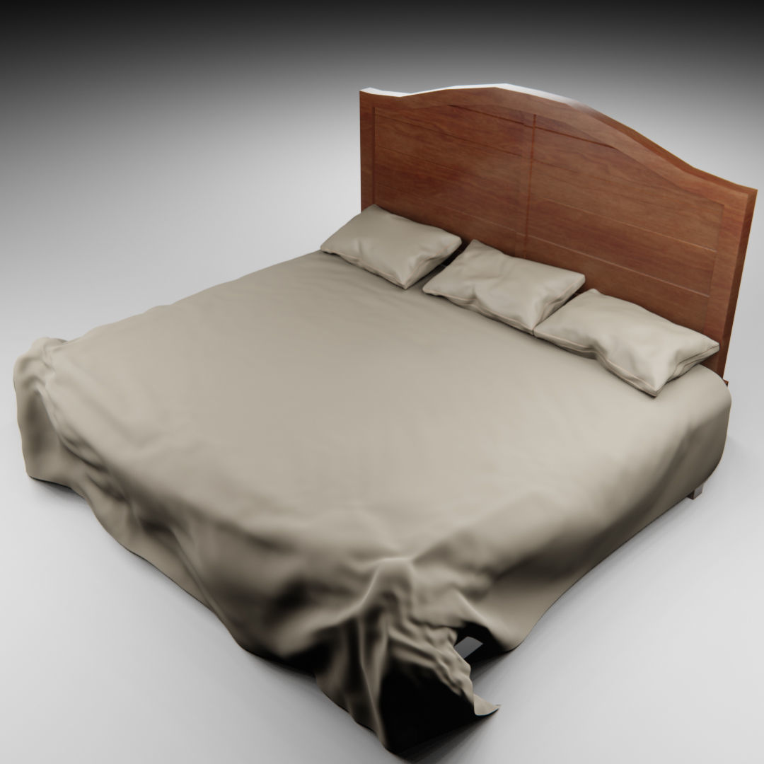 Old Timey Bed Free 3D model_1