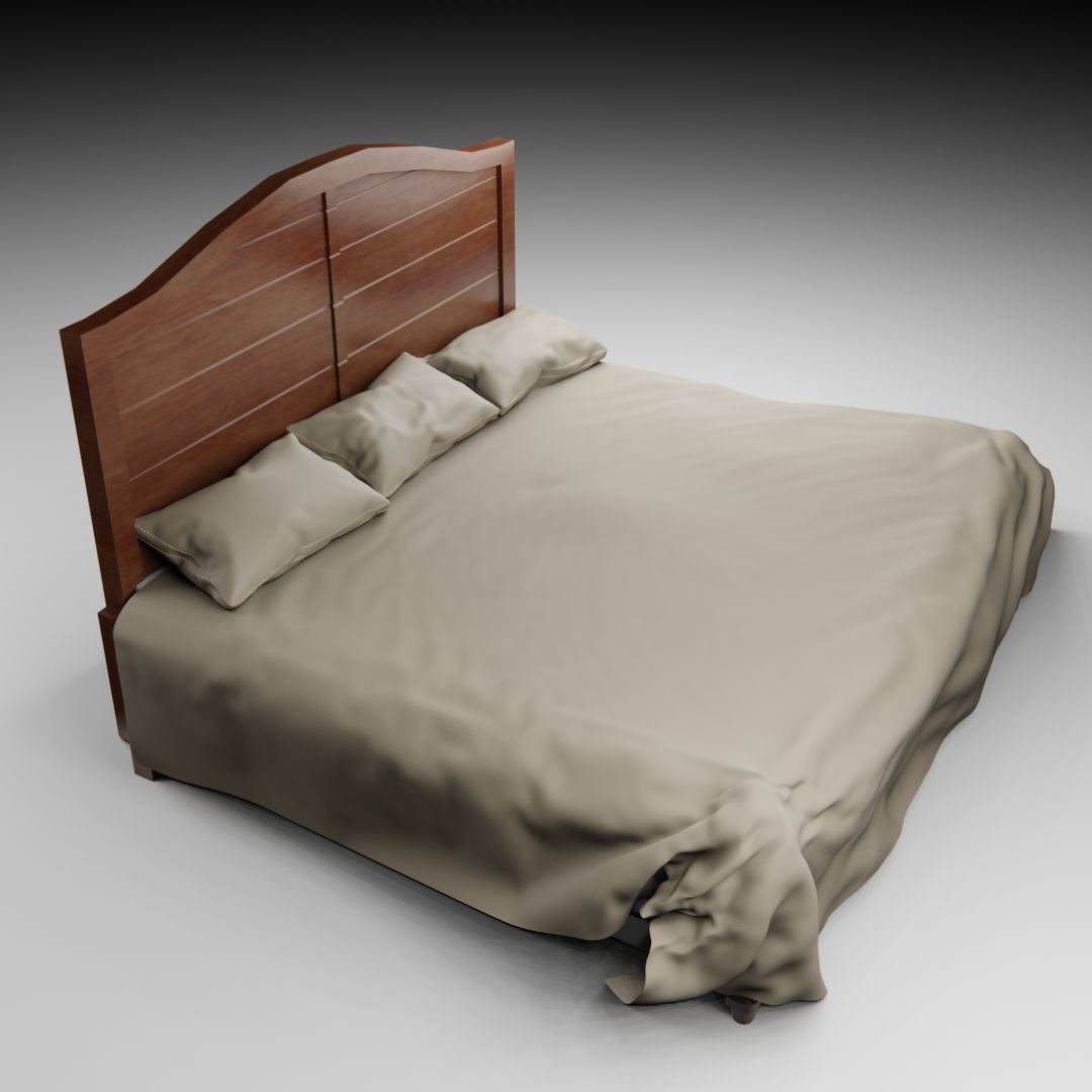 Old Timey Bed Free 3D model_4