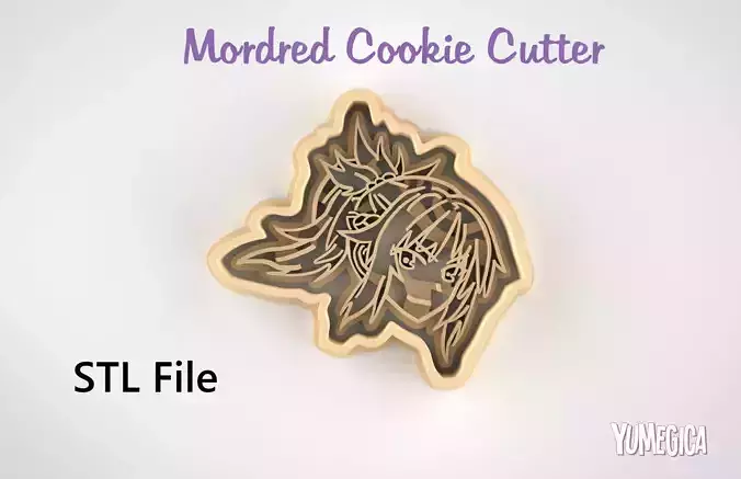 Mordred from Fate Grand Order Cookie Cutter STL file 3D print model