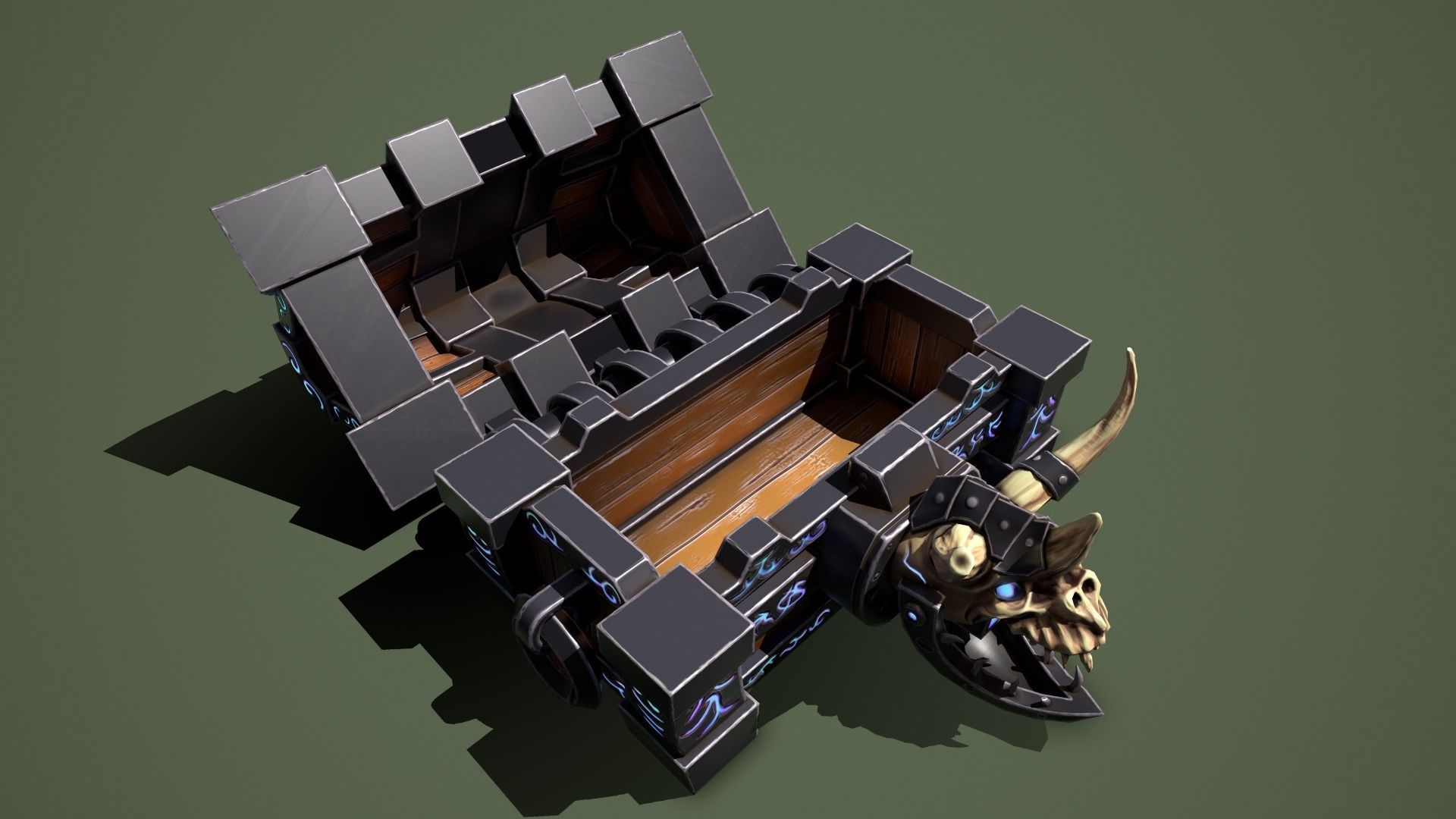 Rune chest Low-poly 3D model_11