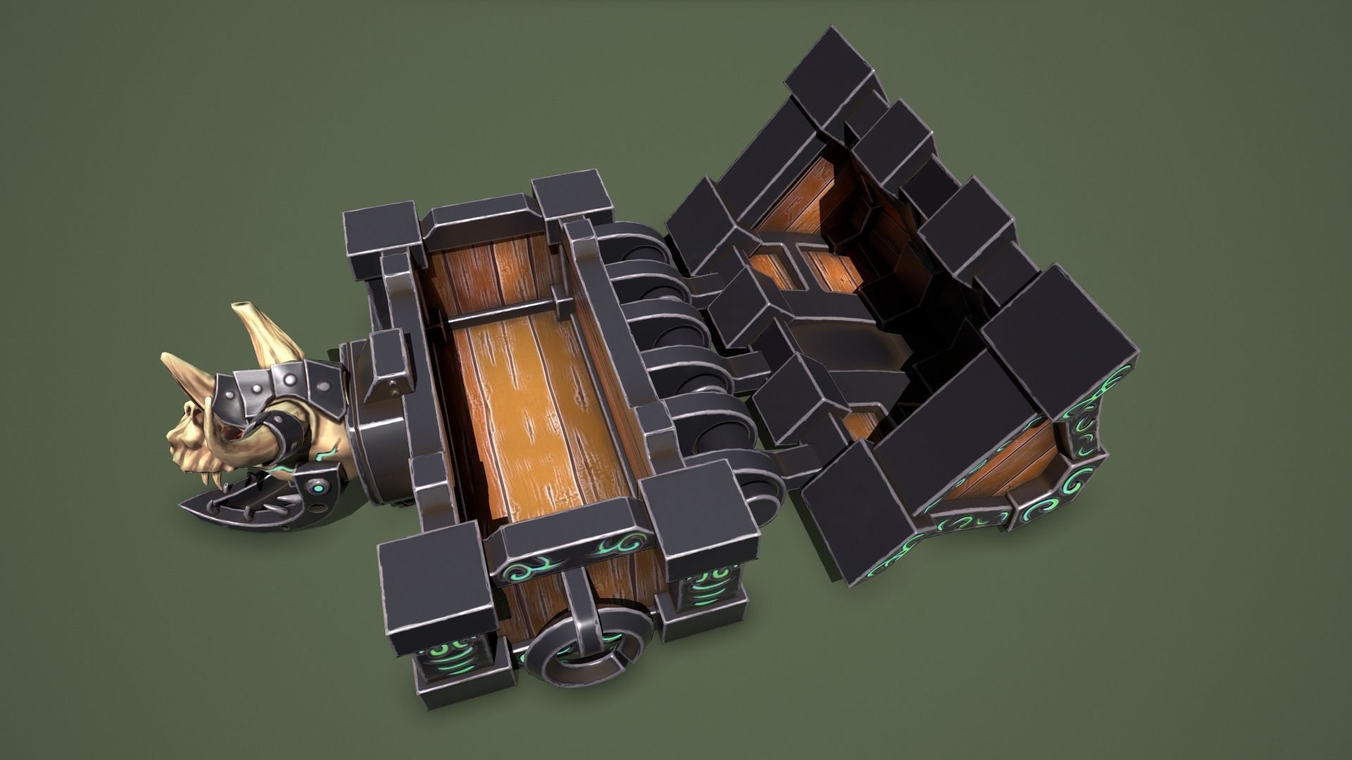 Rune chest Low-poly 3D model_12