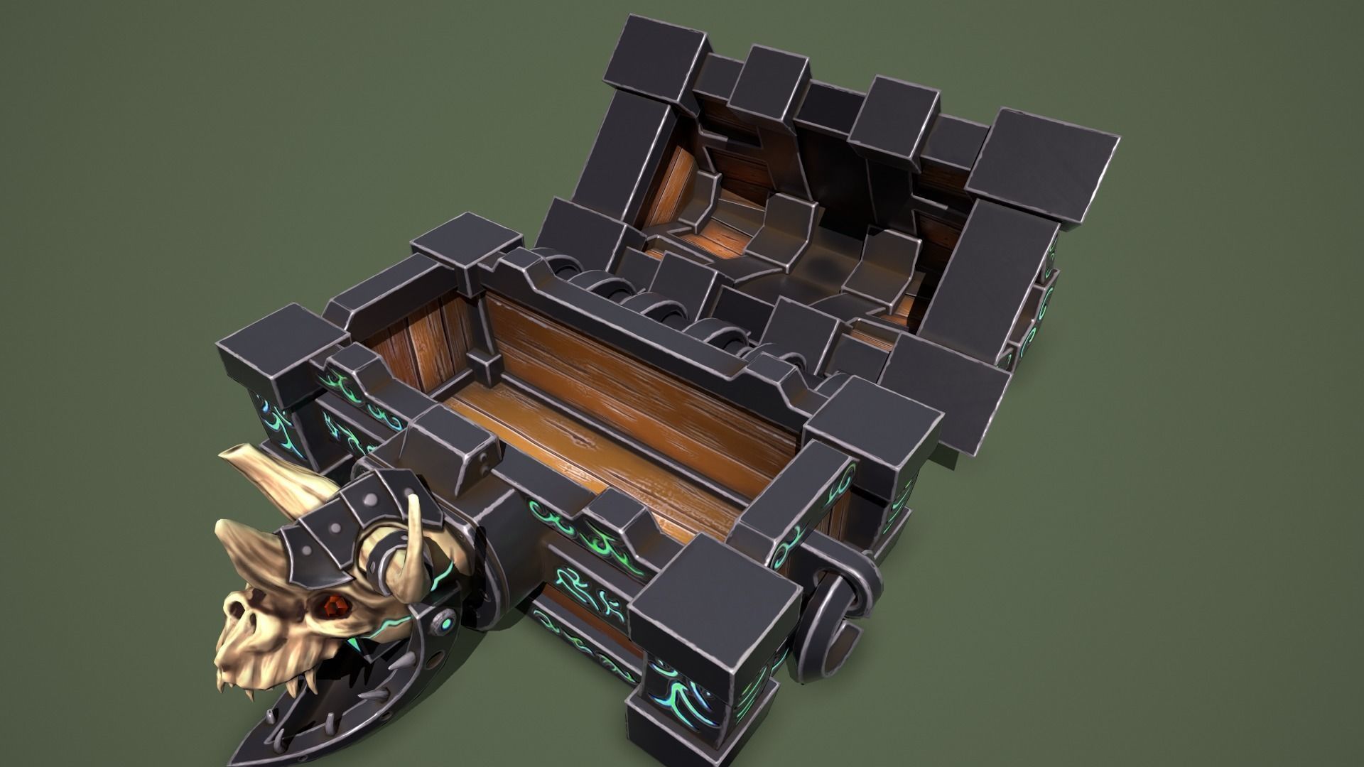 Rune chest Low-poly 3D model_13