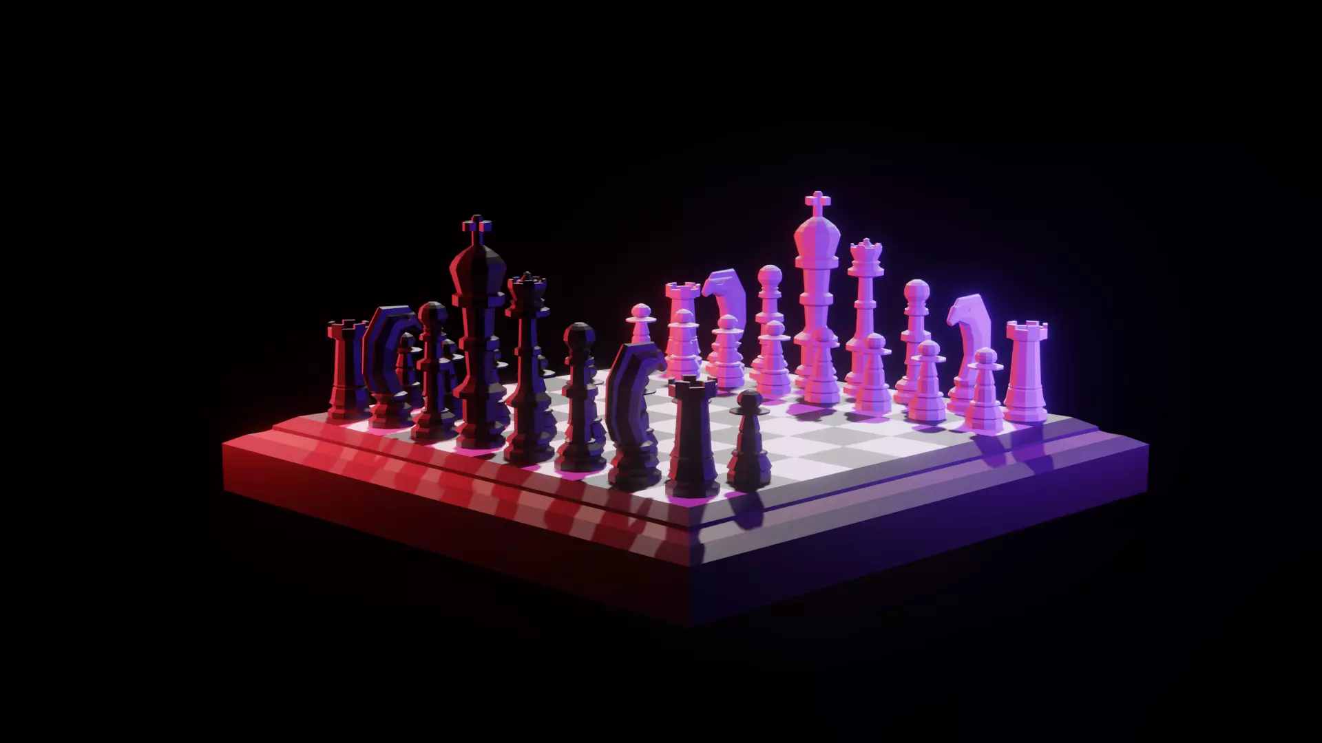 Lowpoly Chess Board Low-poly 3D model