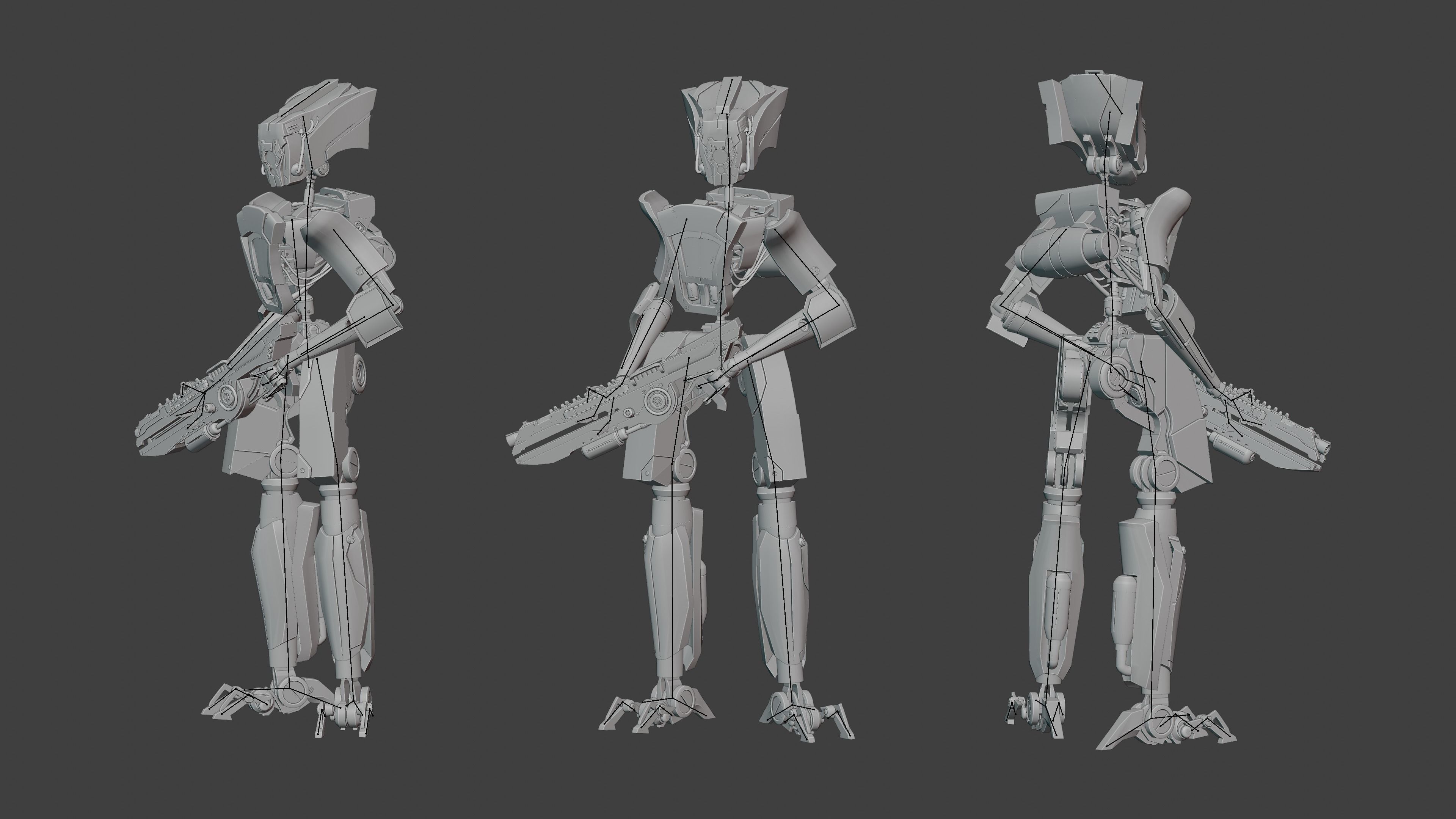 Jackal Scifi Robot 3D model_5