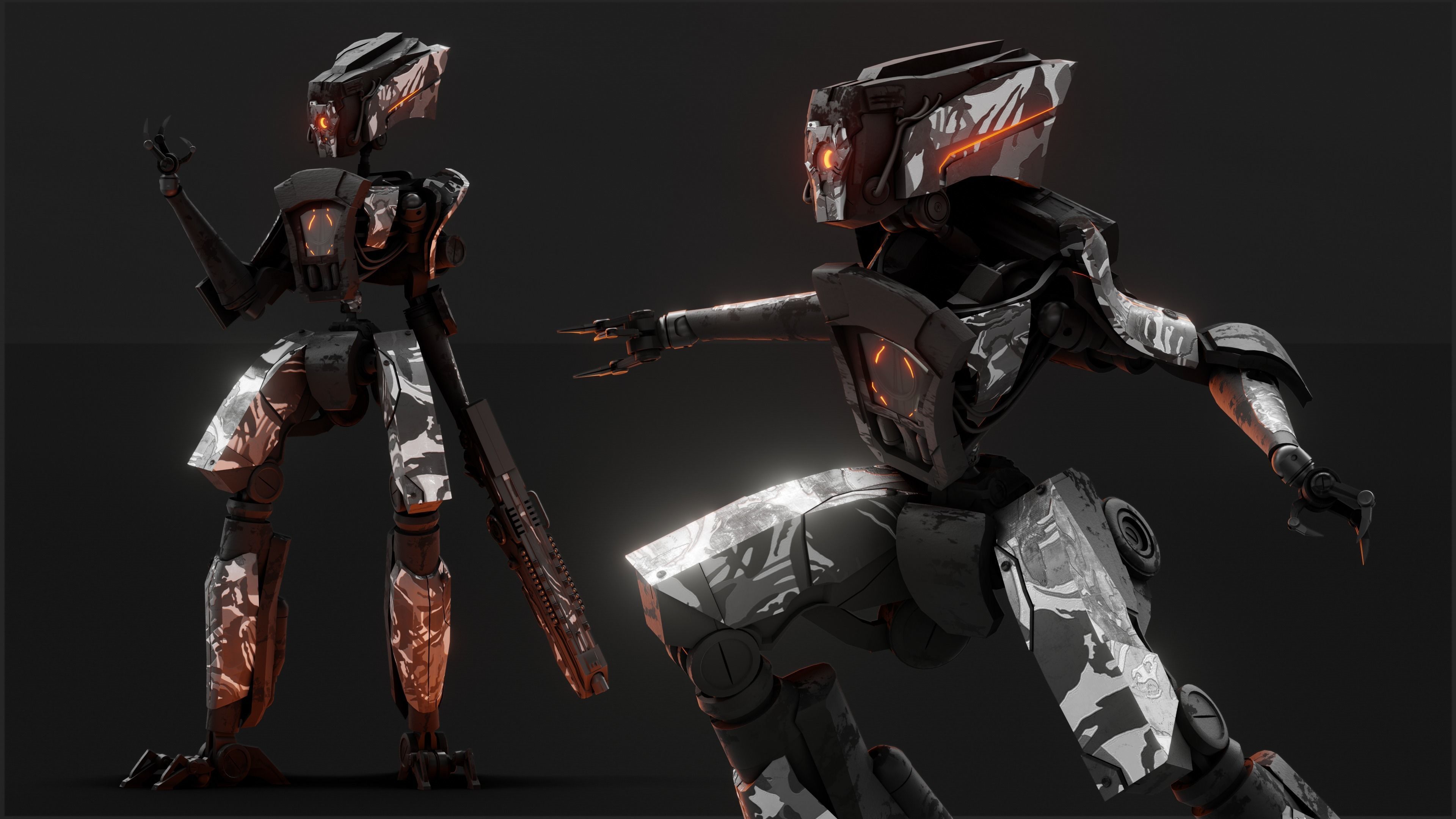 Jackal Scifi Robot 3D model_1