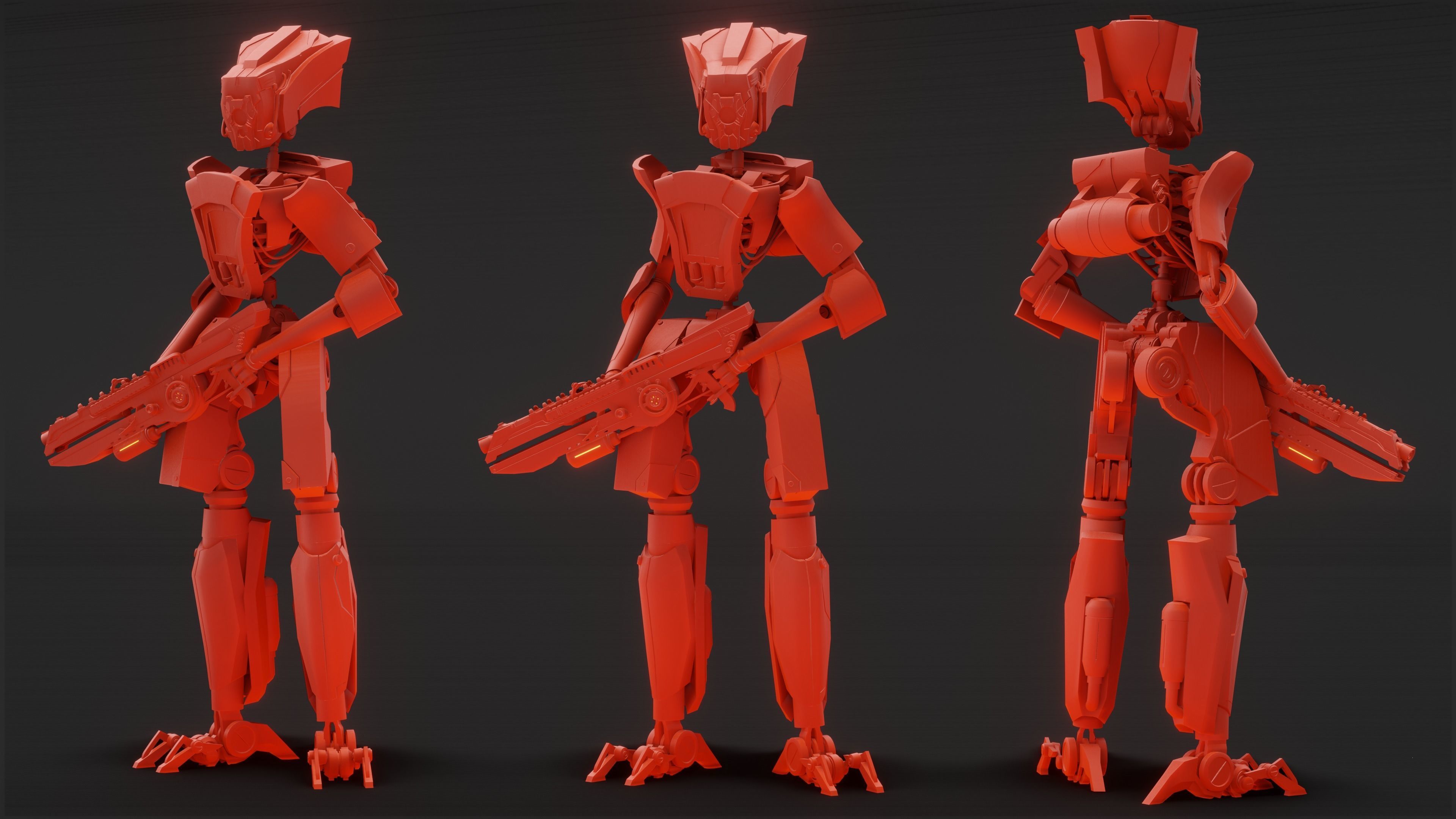 Jackal Scifi Robot 3D model_4