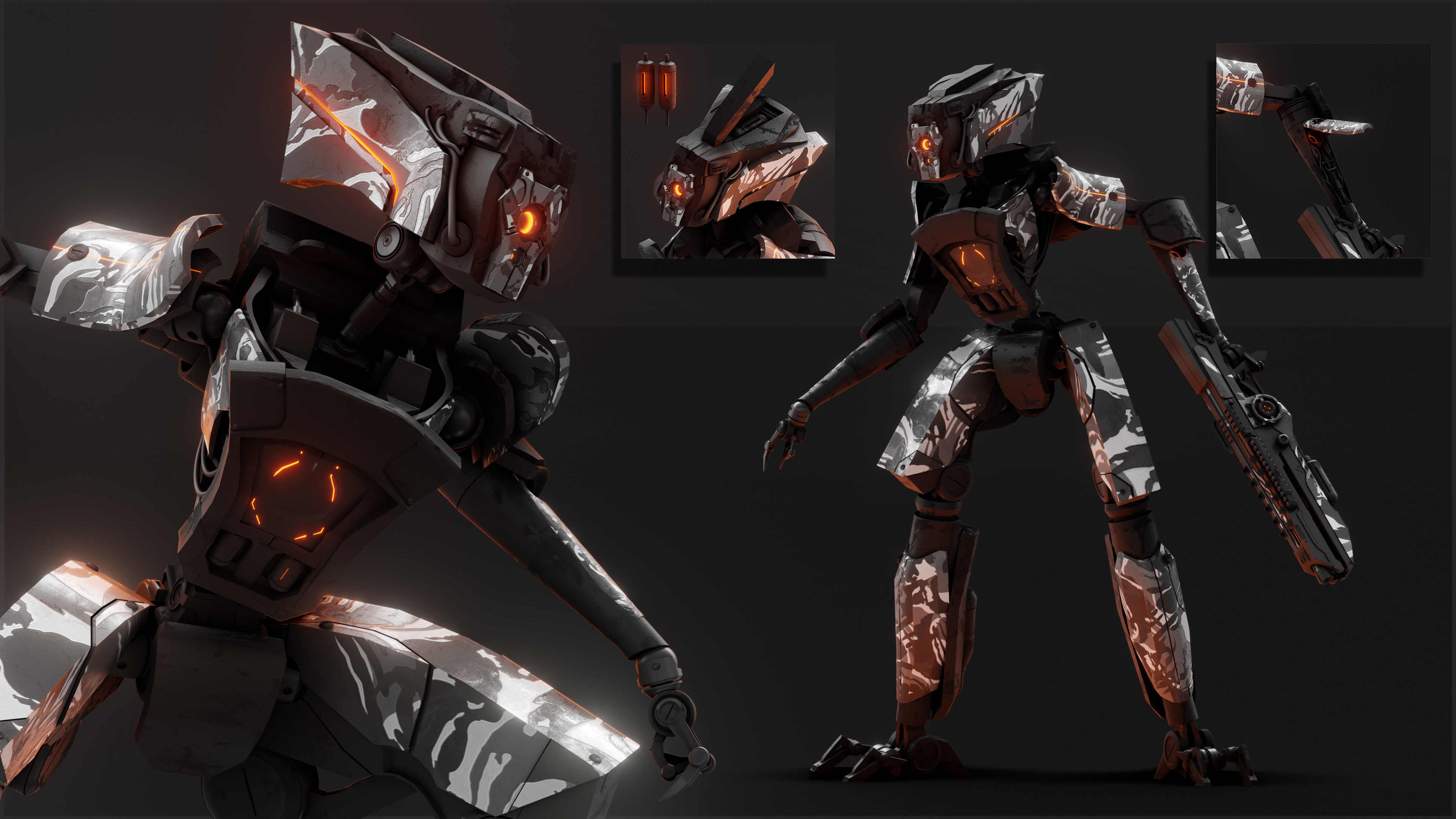 Jackal Scifi Robot 3D model_2