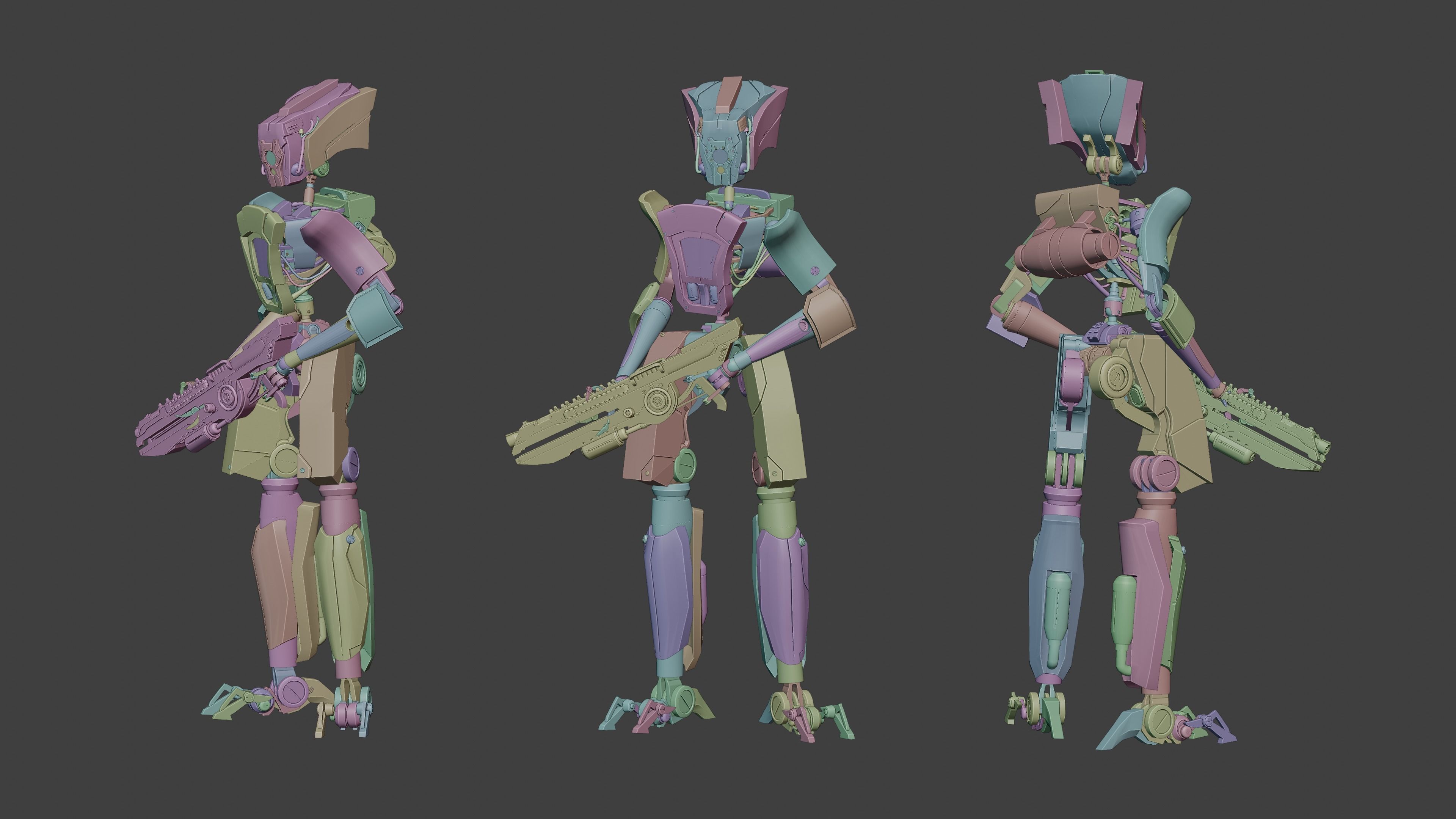 Jackal Scifi Robot 3D model_7