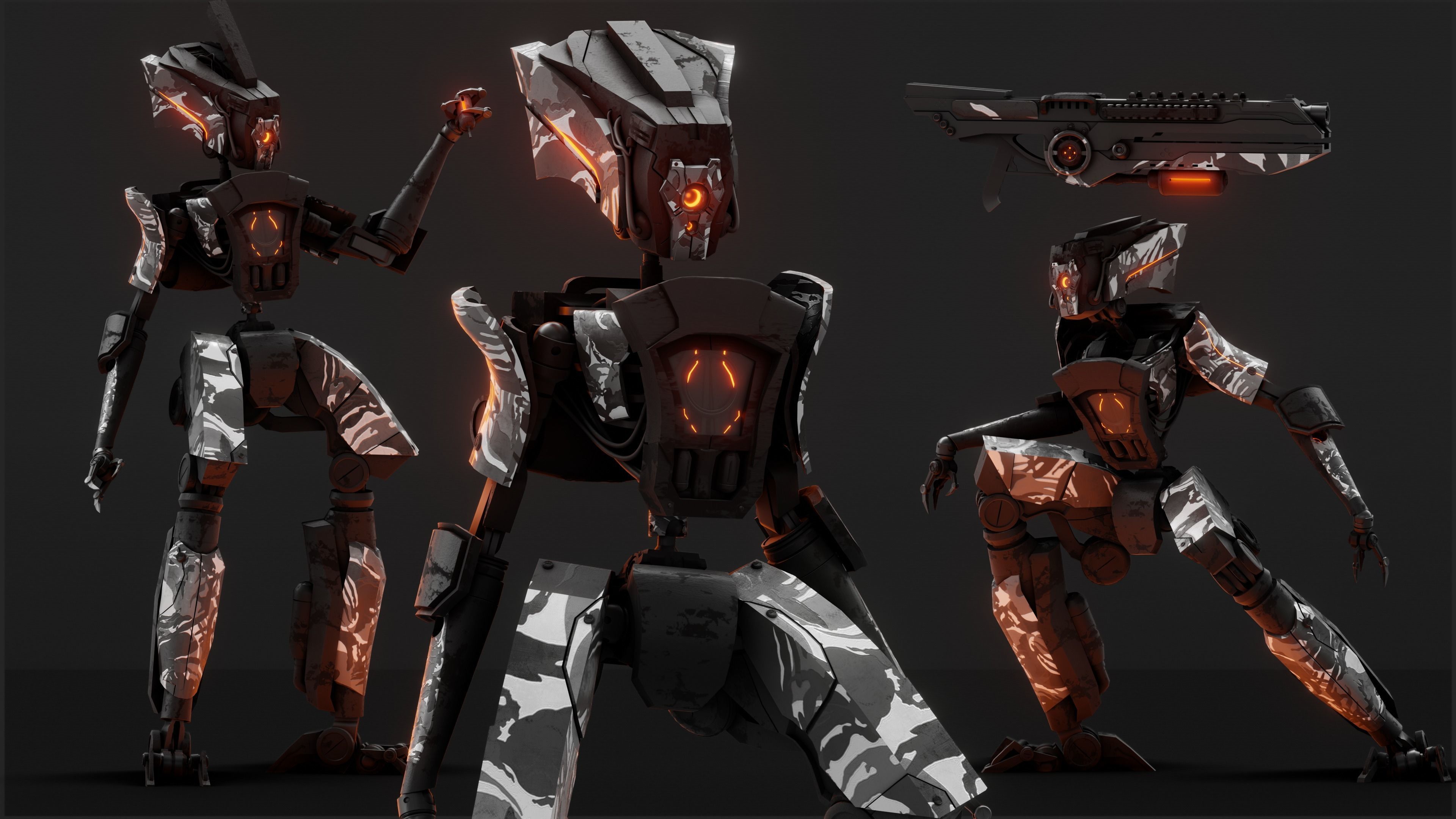 Jackal Scifi Robot 3D model_3