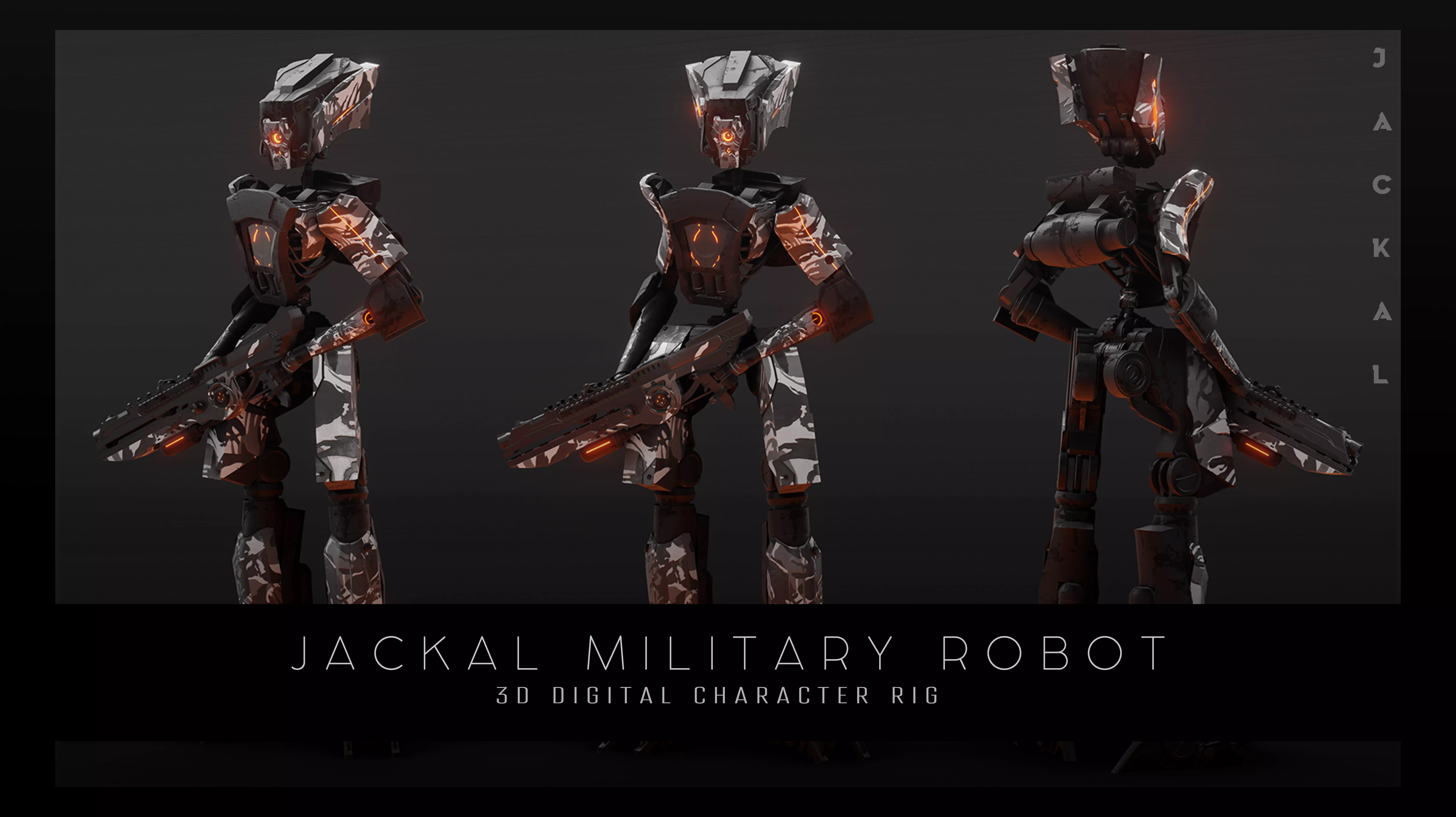 Jackal Scifi Robot 3D model_0