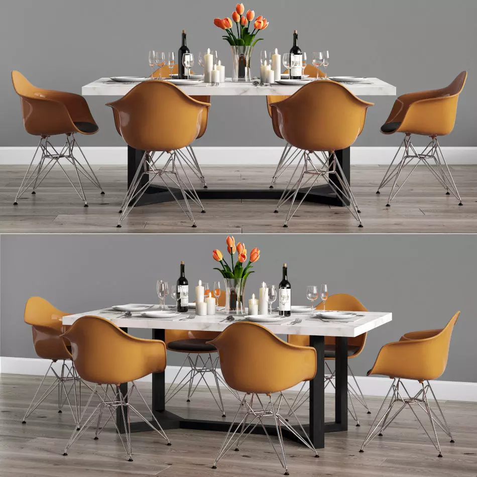 Modern Dinning Set 7 3D model