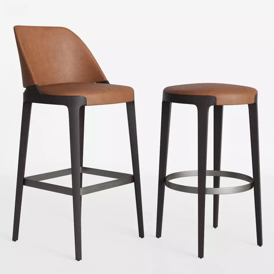 Potocco Velis barstool Round counterstool 3D model_0