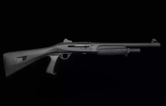 Shotgun benelli M2 Low-poly 3D model