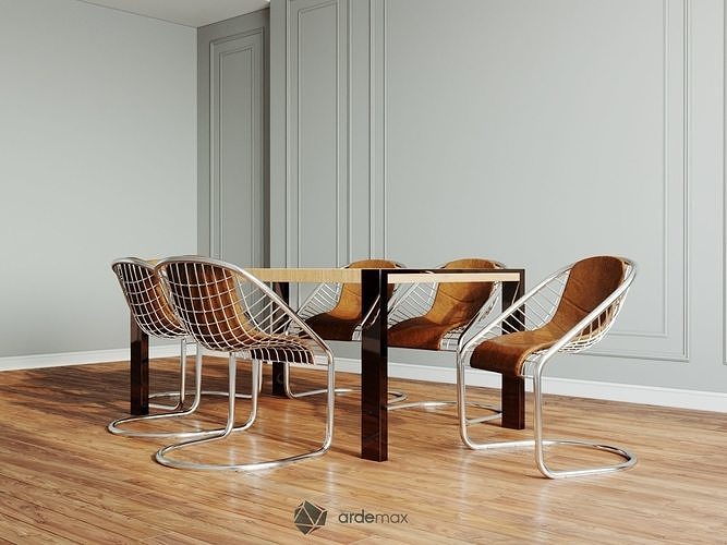 Table with chairs 3D model