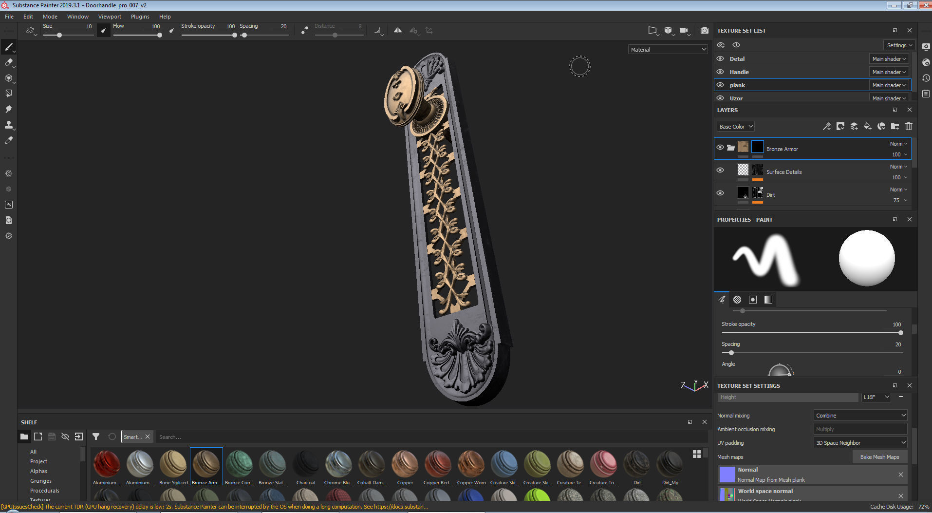 Brass Door Handles  3D model_3