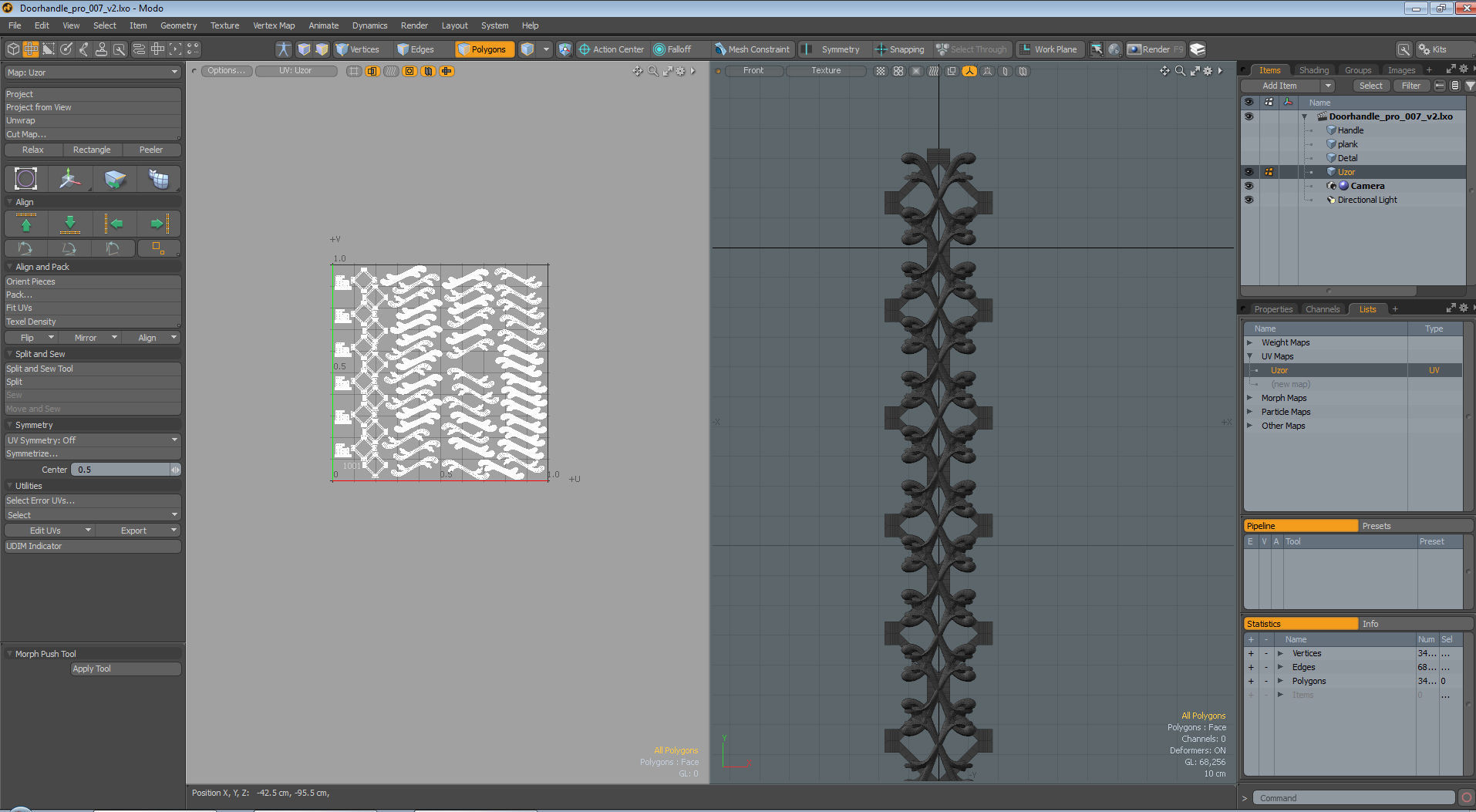 Brass Door Handles  3D model_6
