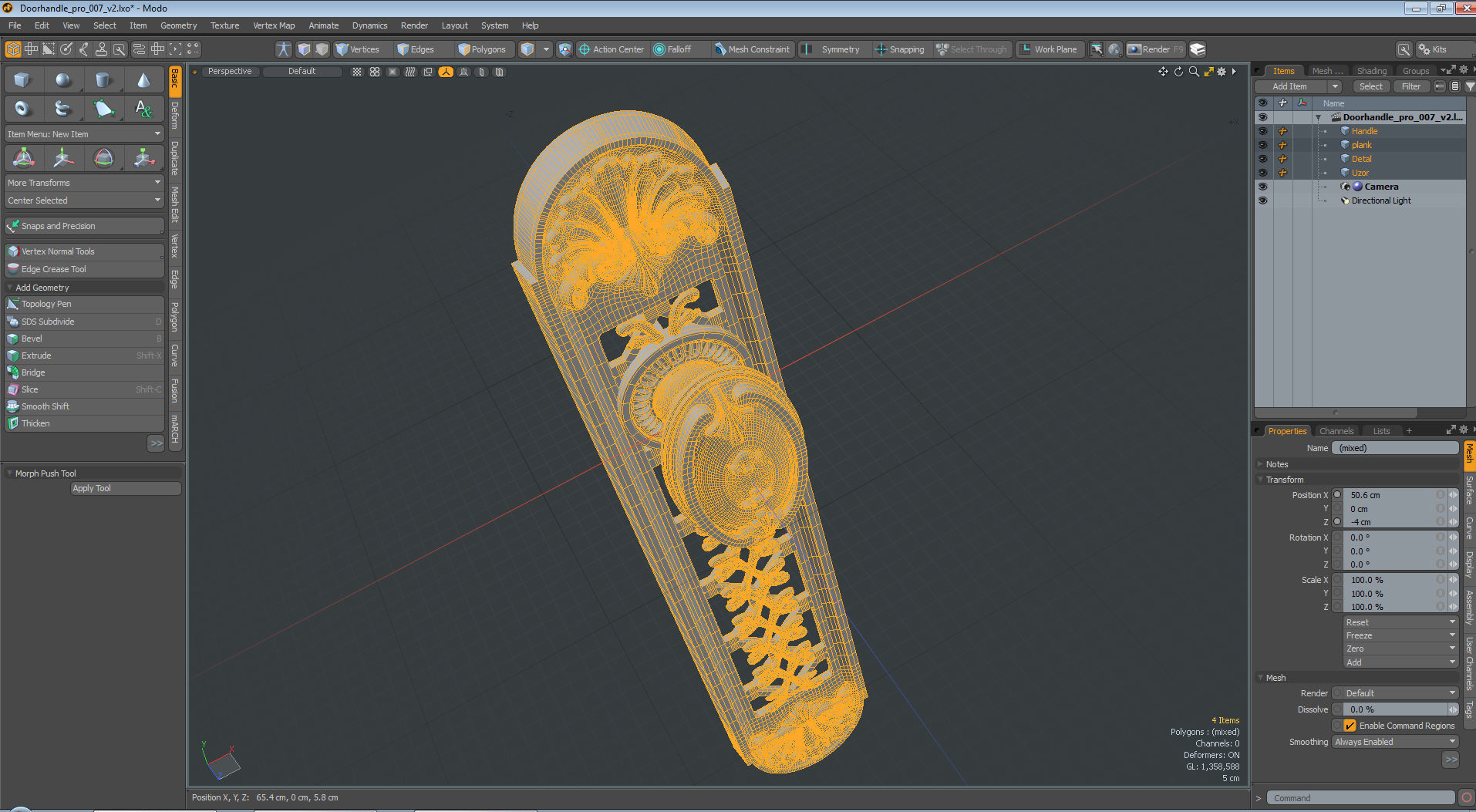 Brass Door Handles  3D model_9