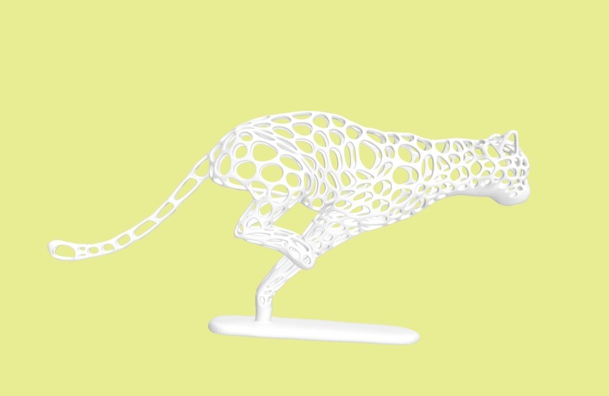 Cheetah Voronoi Wireframe for 3D Print 3D print model_3
