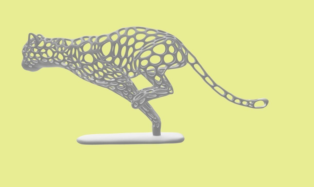 Cheetah Voronoi Wireframe for 3D Print 3D print model_1