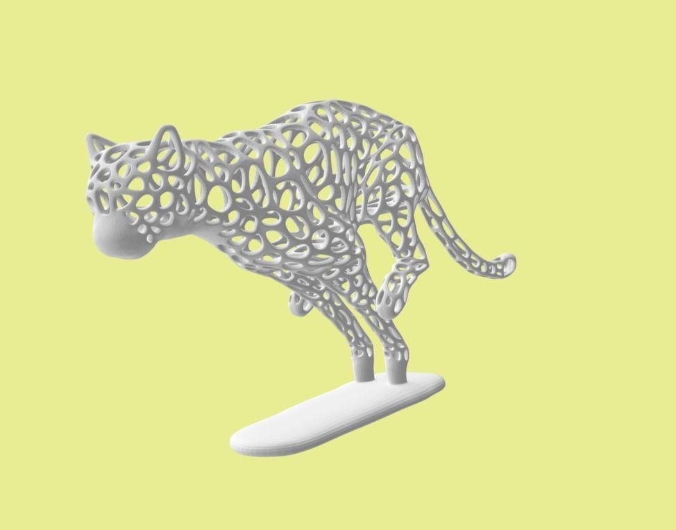 Cheetah Voronoi Wireframe for 3D Print 3D print model_2