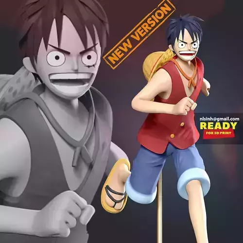 Luffy running 3D print model