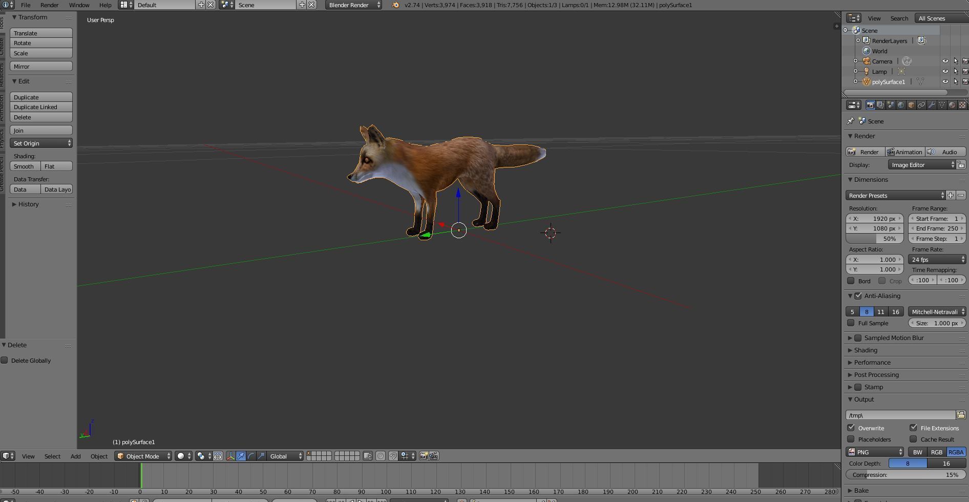3D Fox rigged Model Low-poly 3D model_10