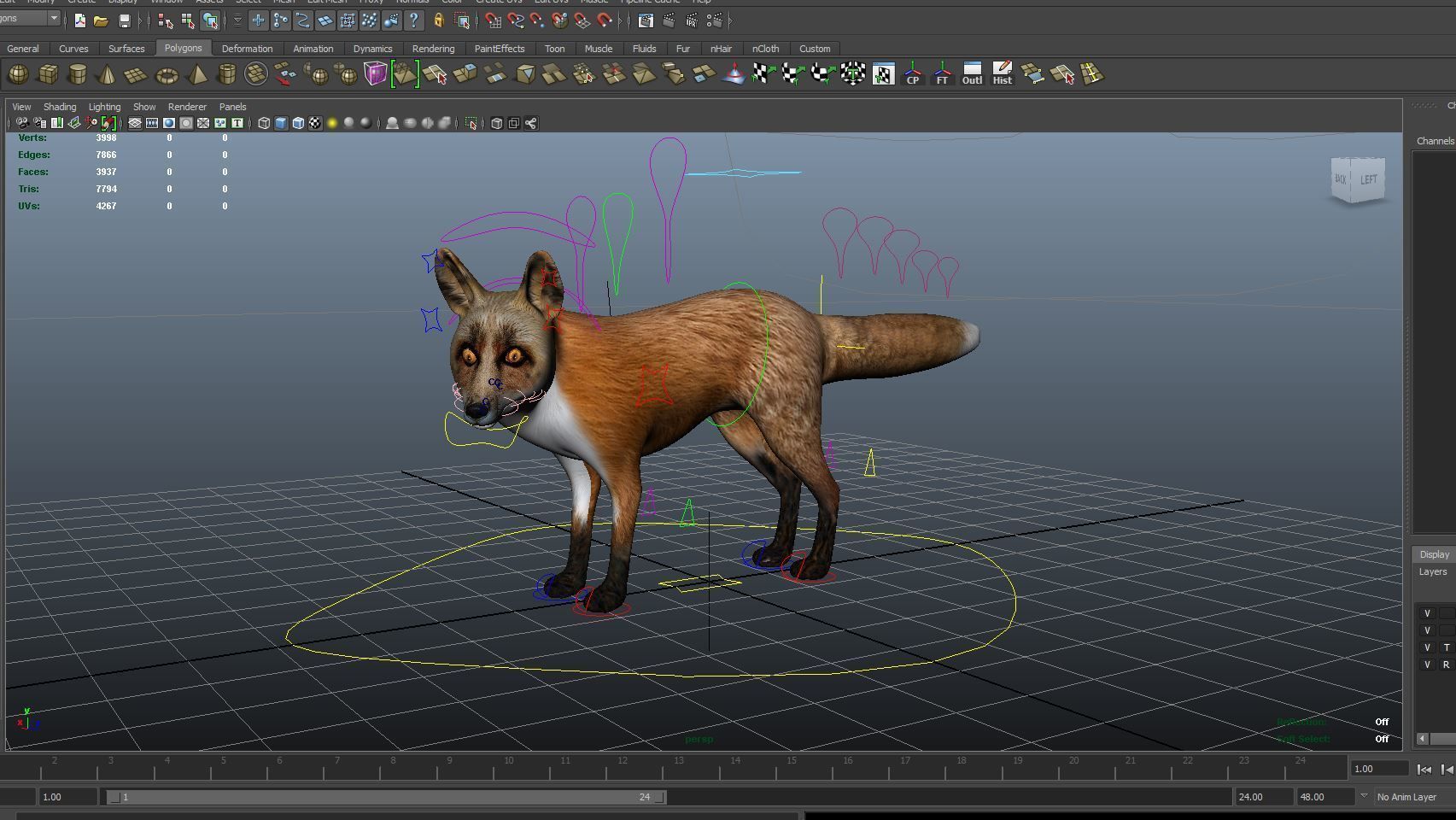 3D Fox rigged Model Low-poly 3D model_12